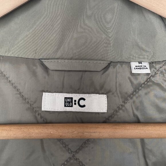 Uniqlo : C Oversized Hooded Coat Unisex Medium M Neutral Khaki Beige Taupe EUC - Picture 12 of 14
